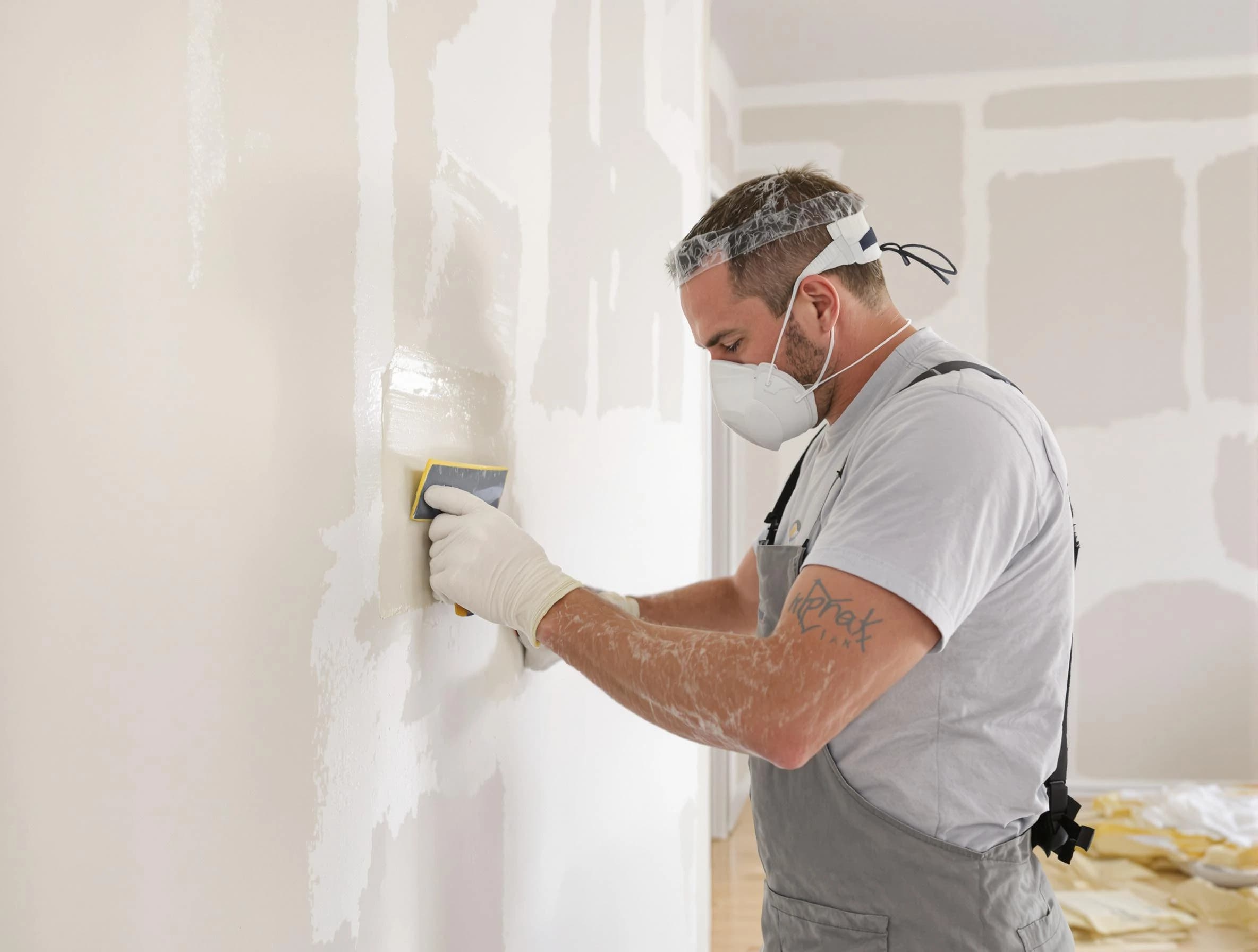 Apache Junction House Painters technician applying mud to drywall seams in Apache Junction, AZ
