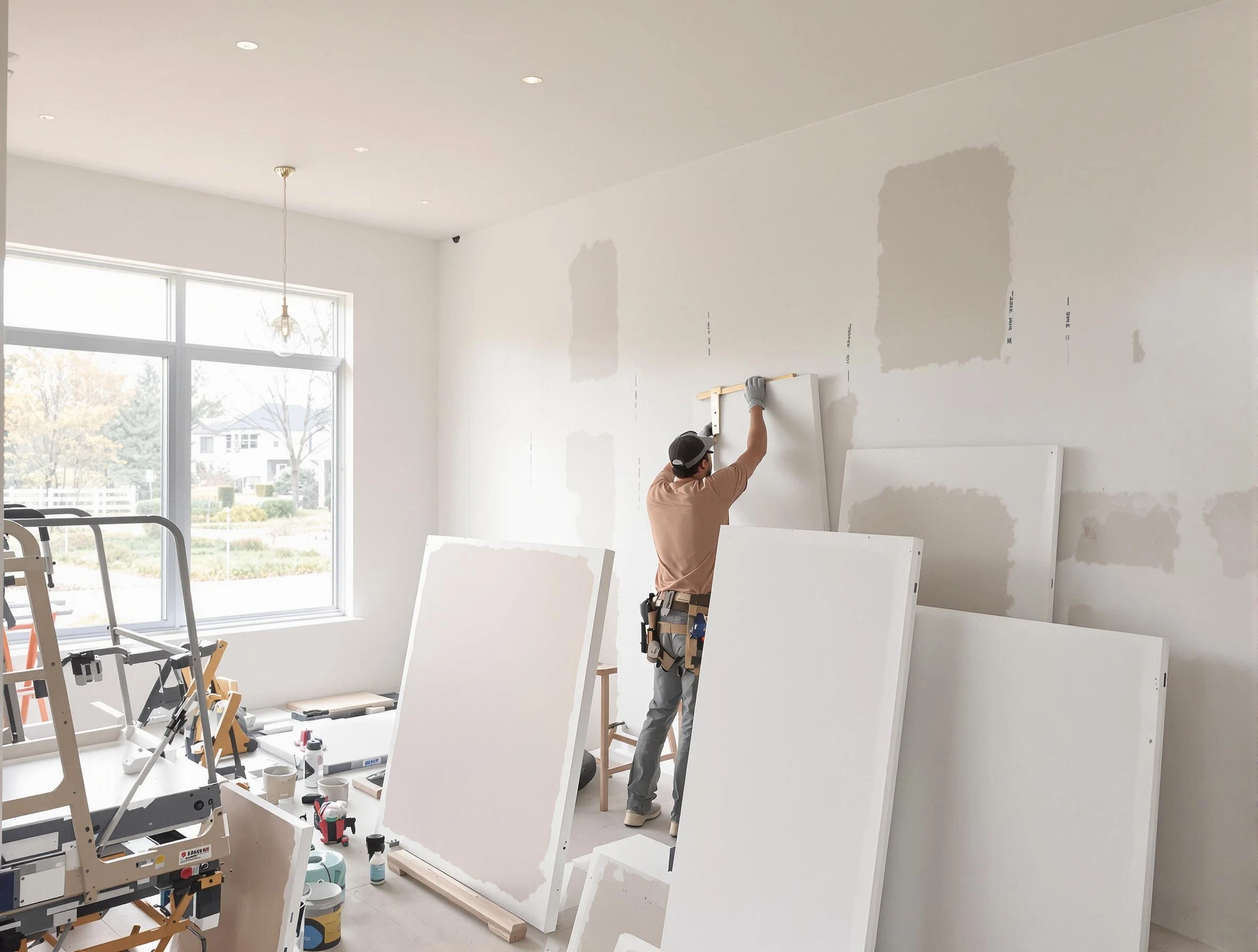 Apache Junction House Painters precisely hanging drywall sheets in Apache Junction, AZ