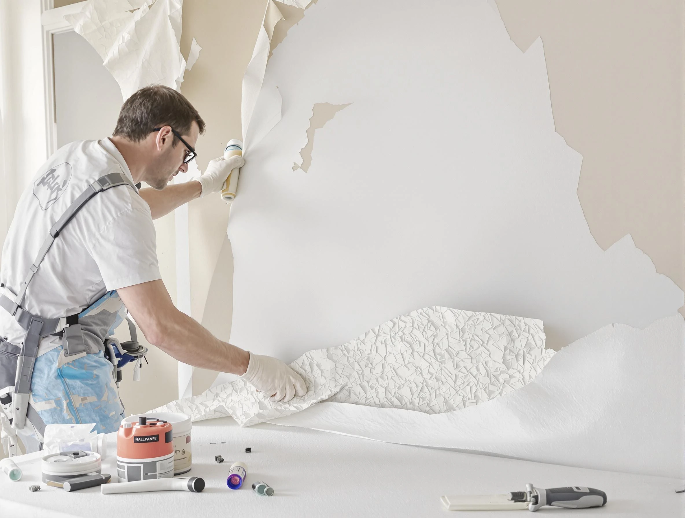 Detailed wallpaper removal and wall prep by Apache Junction House Painters in Apache Junction